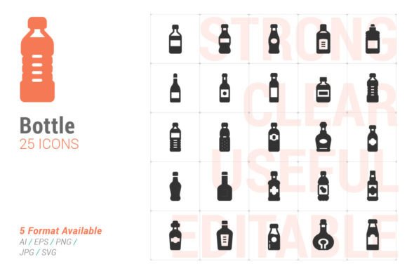 25 Bottle and Beverage Filled Icon
