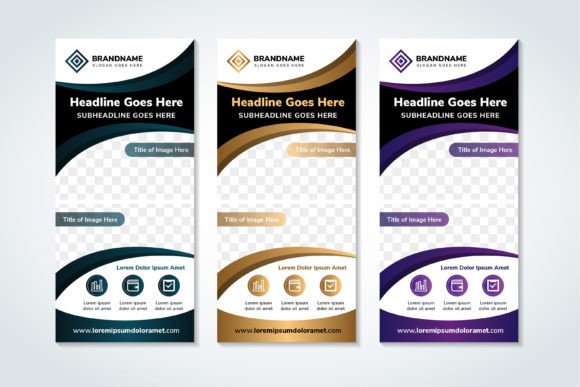 Abstract Curve Vertical Banner Graphics