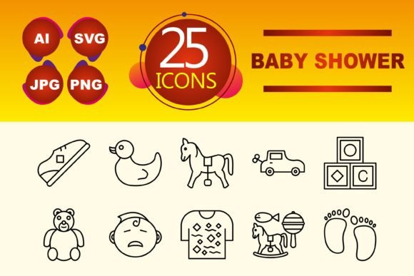 Baby Shower Graphics and Icons for Handmade Creations