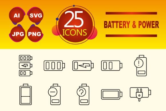 Battery and Power Graphics for Handmade Creations