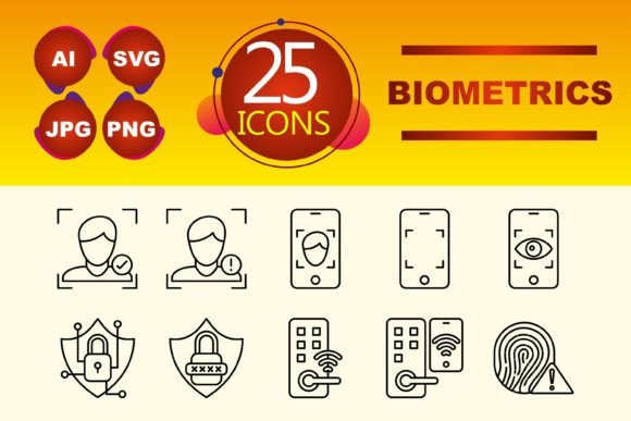 Biometrics Icons for Embroidery Projects