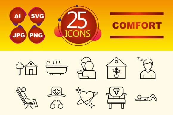 Comfort Graphics: A Versatile Icon Set for Digital Sellers