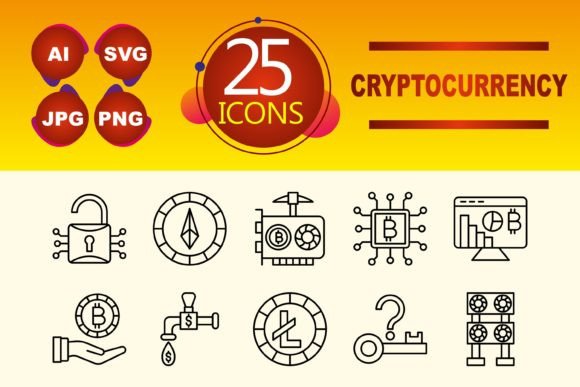 Cryptocurrency Graphics and Icons for Handmade Creations