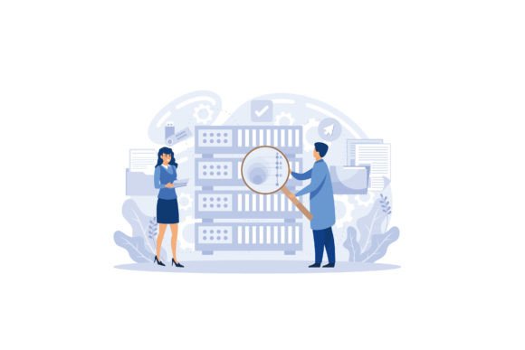 Data Analysis Concept with Characters Graphics