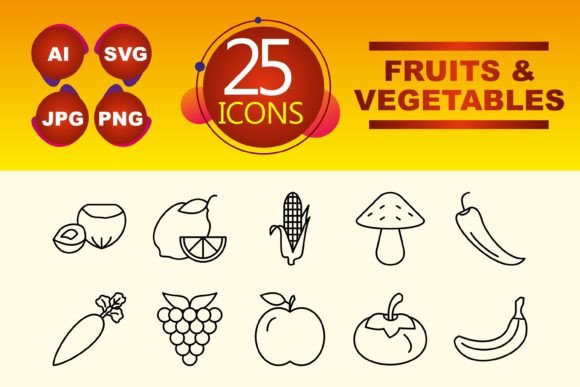 Fruits and Vegetables Graphics for Design Projects