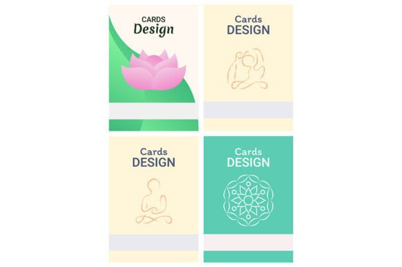Meditation Vector Card Design Templates Graphics
