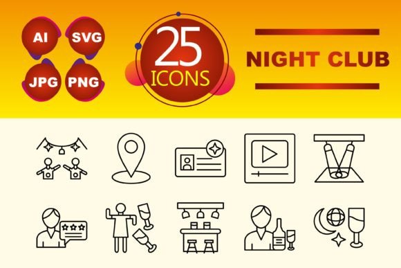 Night Club Graphics for Icons and Digital Products