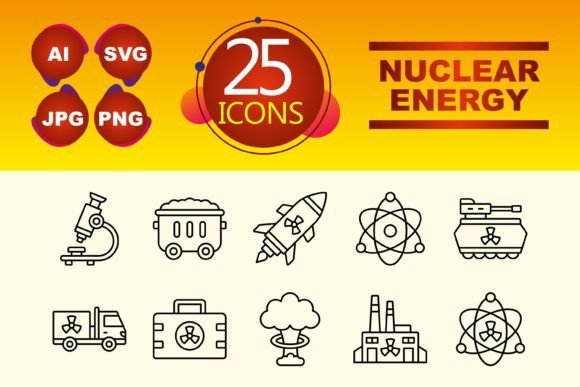 Nuclear Energy Graphics and Icons for Modern Content Design