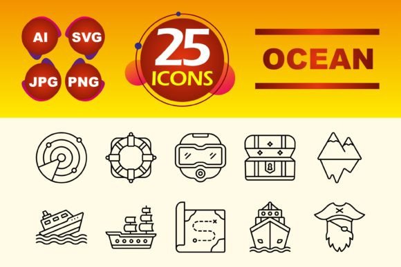 Ocean Graphics: A Modern Icon Set for Web and Editorial Design