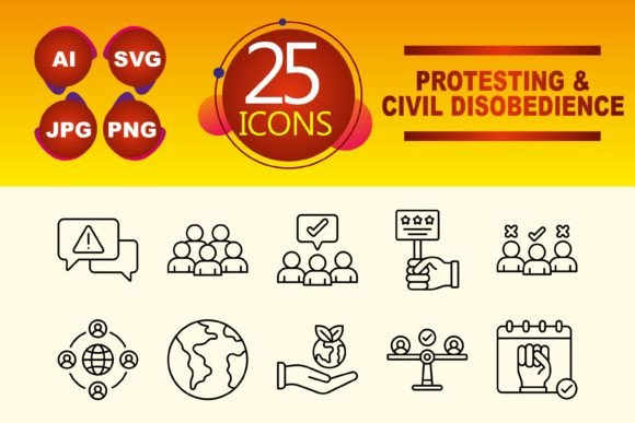 Protesting and Civil Disobedience Icons Review