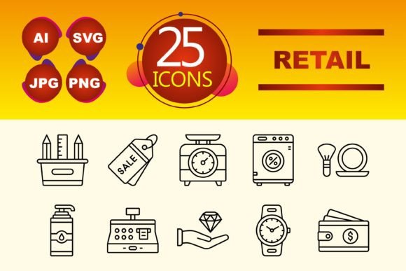 Retail Icons for Embroidery Projects