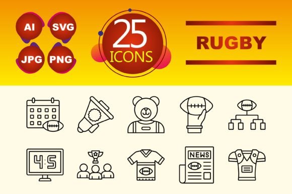 Rugby Graphics: A Versatile Icon Set for Local Business Branding
