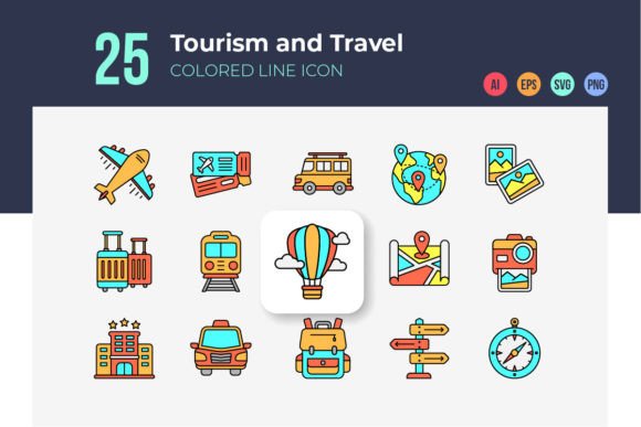 Travel Icons for Graphics and Design