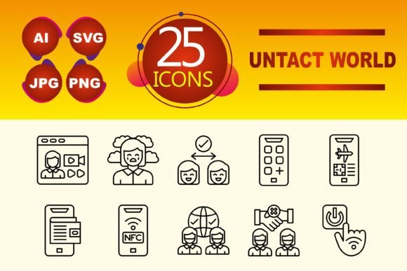 Untact World Icons for Digital Product Creation
