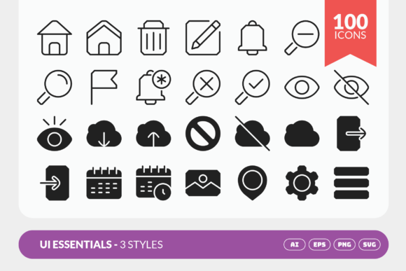 User Interface Essentials Icon Graphics