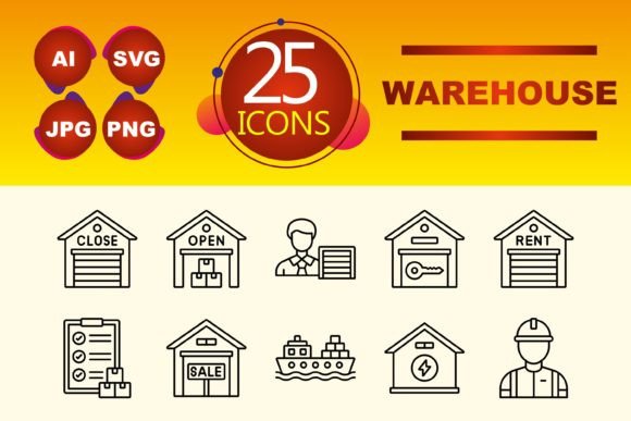 Warehouse Icons for Commercial Graphics